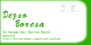 dezso borcsa business card